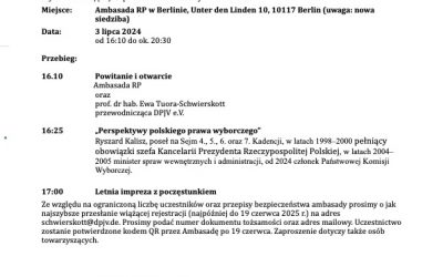 Zaproszenie na letnią imprezę DPJV