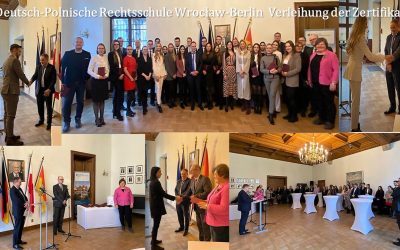 Feierliche Verleihung der Zertifikate der Deutsch-Polonischen Rechtschule Wrocław – Berlin